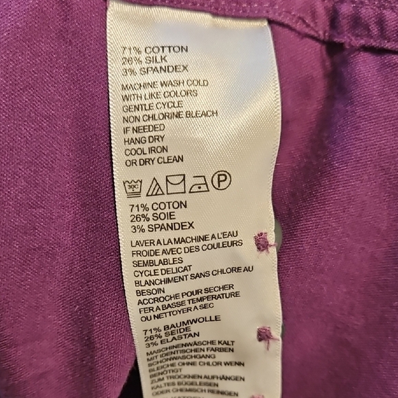 Tommy Bahama Shirt Mens Large purple Button Up Long Sleeve silk cotton - Picture 2 of 7